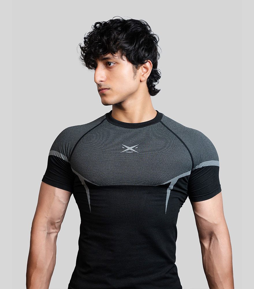 Shaarkx Phantom Seamless T Shirt Pack of 2 Graphite Grey and Grey