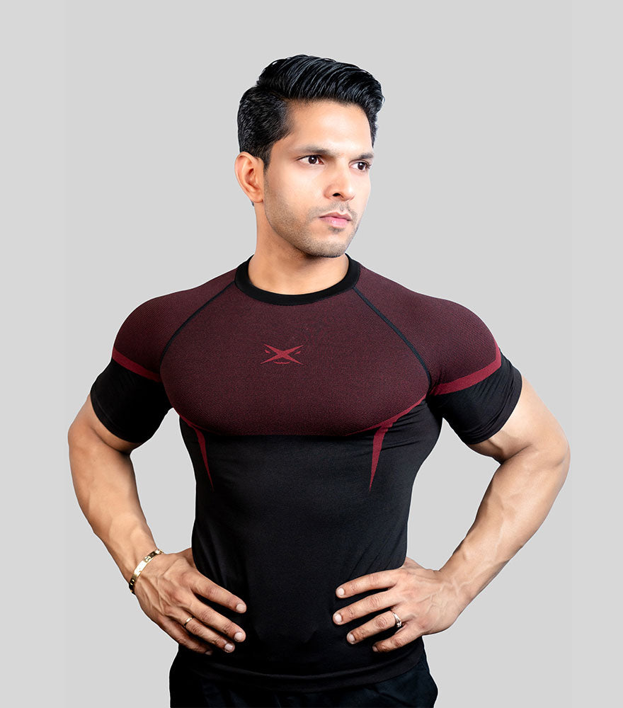 PHANTOM SEAMLESS T-SHIRT CARMINE RED