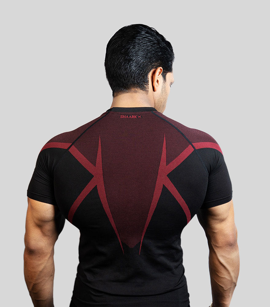 PHANTOM SEAMLESS T-SHIRT RED & TEAL PACK OF 2 HALF SLEEVE