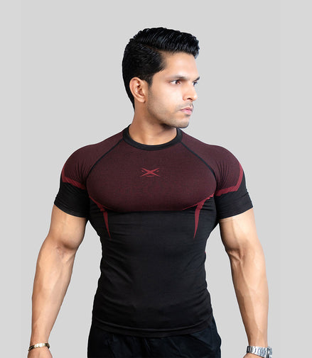 PHANTOM SEAMLESS T-SHIRT CARMINE RED
