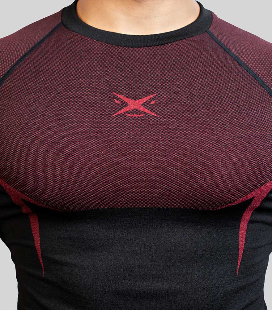 PHANTOM SEAMLESS T-SHIRT RED & TEAL PACK OF 2 HALF SLEEVE