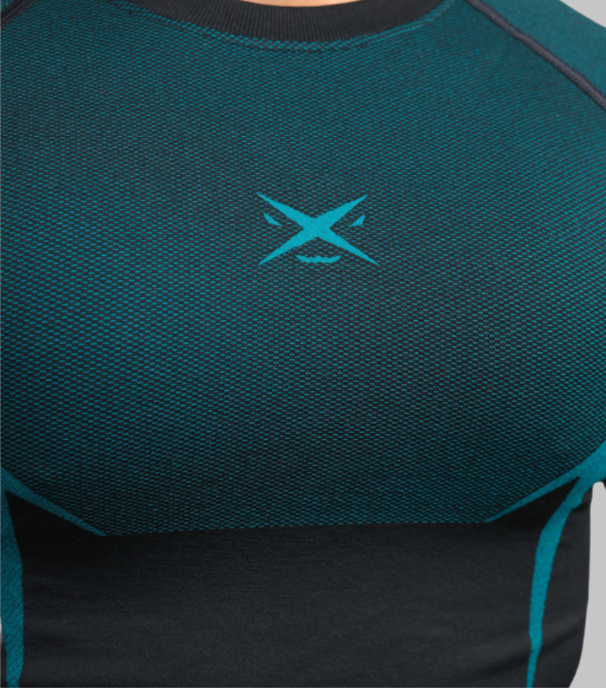 PHANTOM SEAMLESS T-SHIRT TEAL BLUE FULL SLEEVES