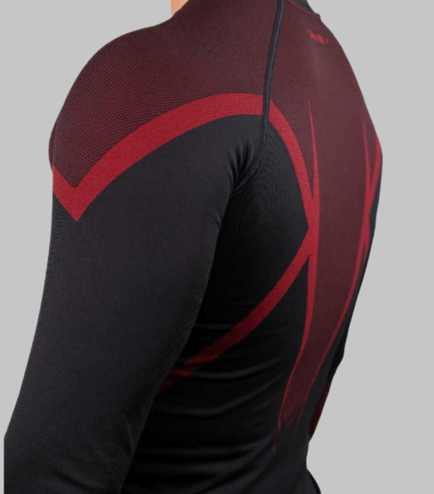 PHANTOM SEAMLESS T-SHIRT CARMINE RED FULL SLEEVES