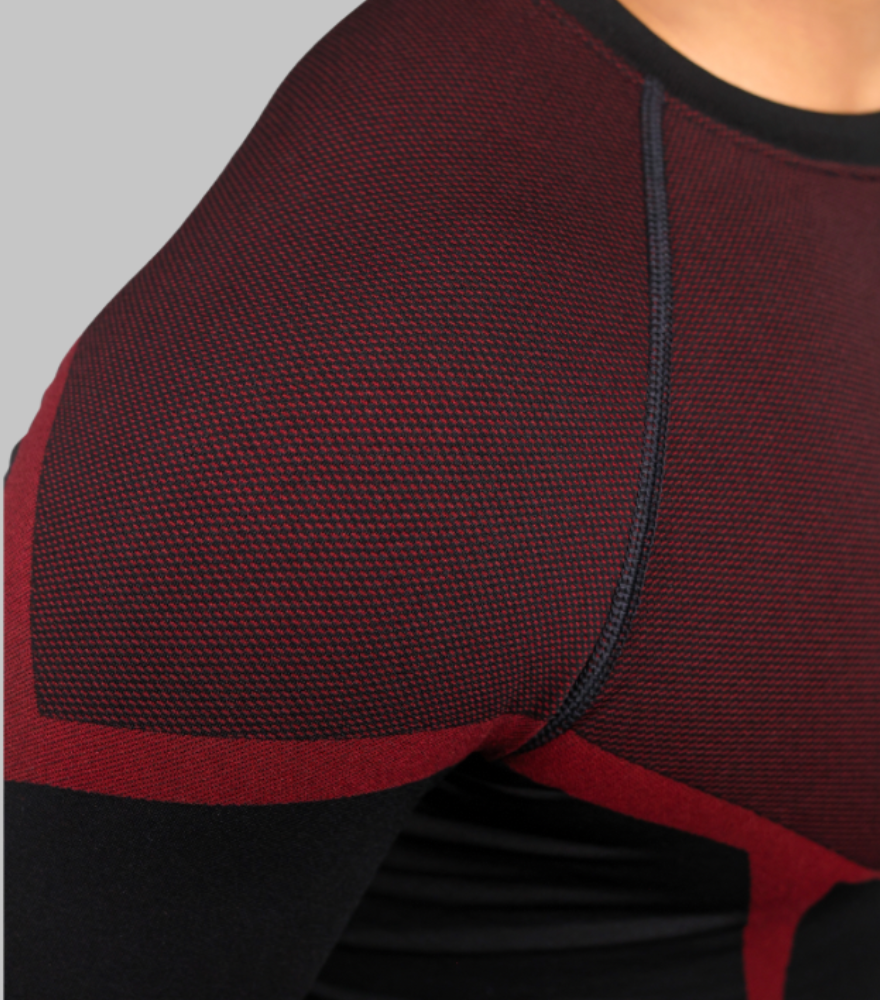 PHANTOM SEAMLESS T-SHIRT CARMINE RED FULL SLEEVES