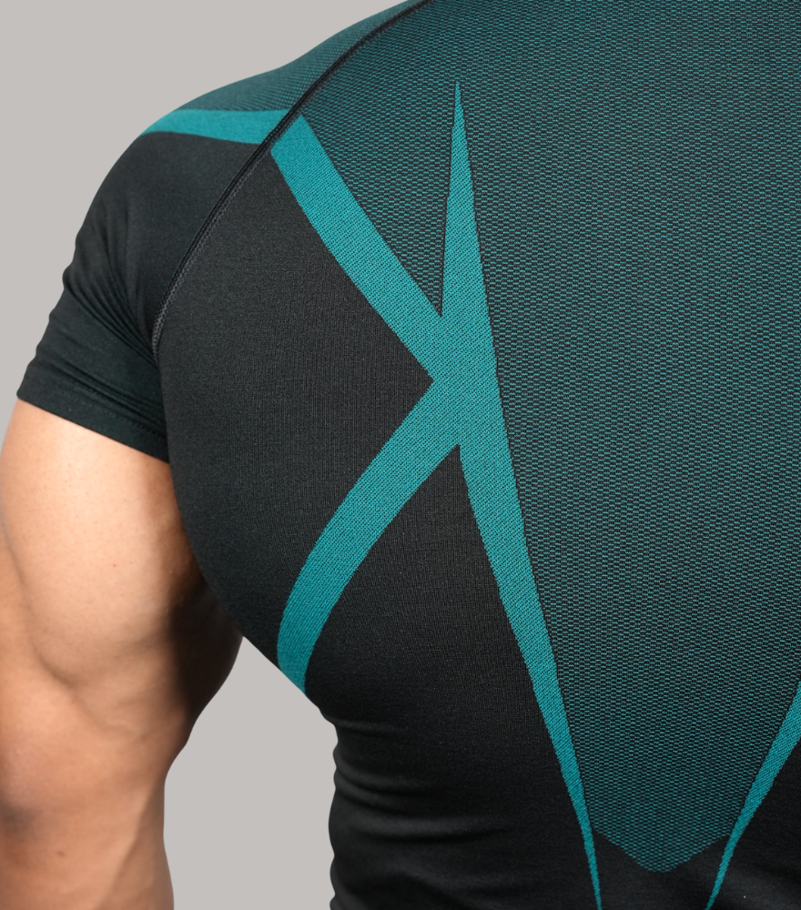 PHANTOM SEAMLESS T-SHIRT RED & TEAL PACK OF 2 HALF SLEEVE
