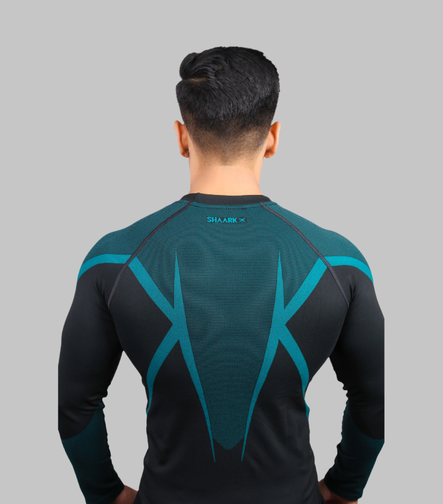PHANTOM SEAMLESS T-SHIRT TEAL BLUE FULL SLEEVES