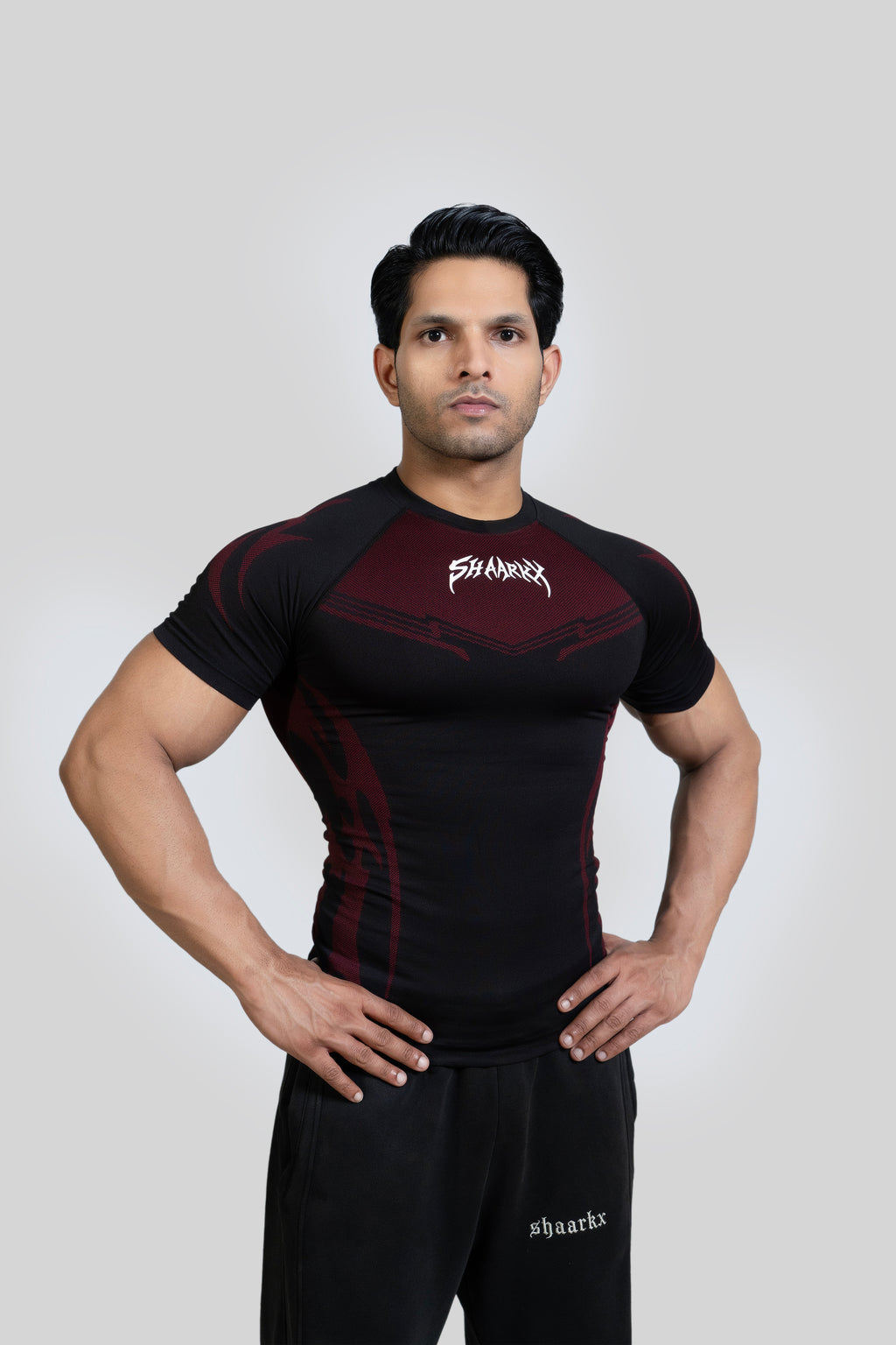 SHAARKX RAVEN SEAMLESS TSHIRT - BLOOD RED