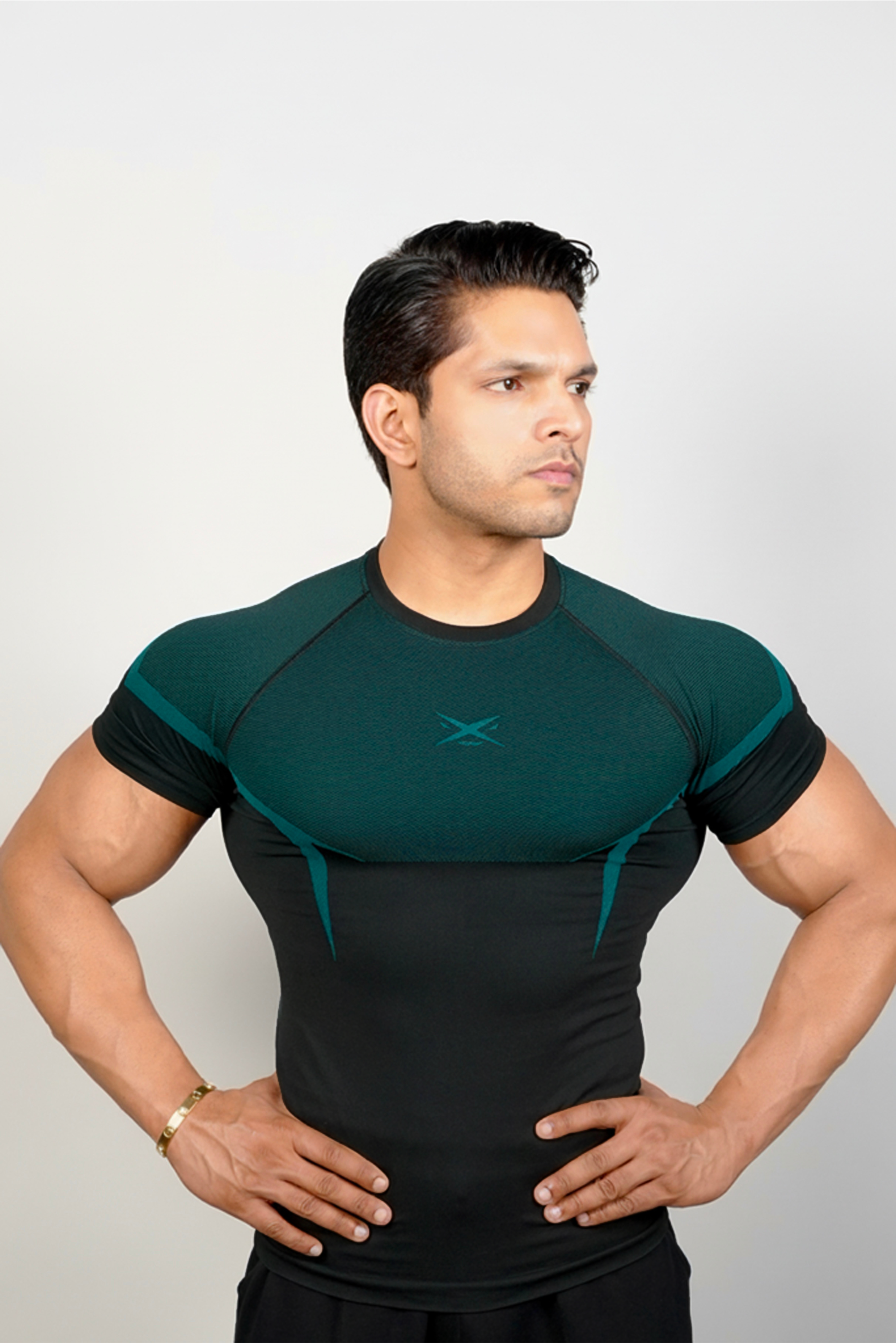 PHANTOM SEAMLESS T-SHIRT TEAL BLUE HALF SLEEVE