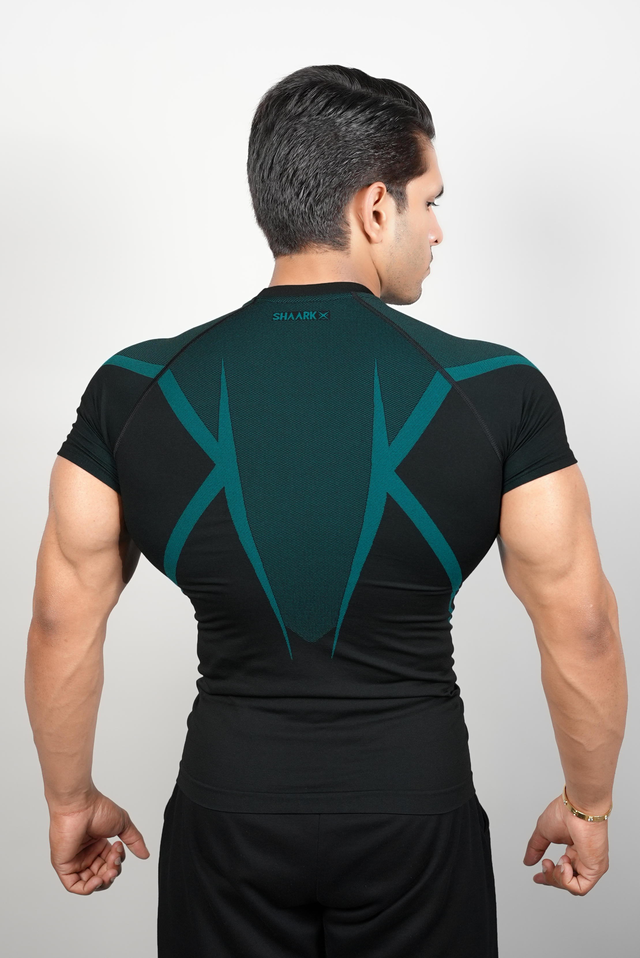 PHANTOM SEAMLESS T-SHIRT TEAL BLUE HALF SLEEVE