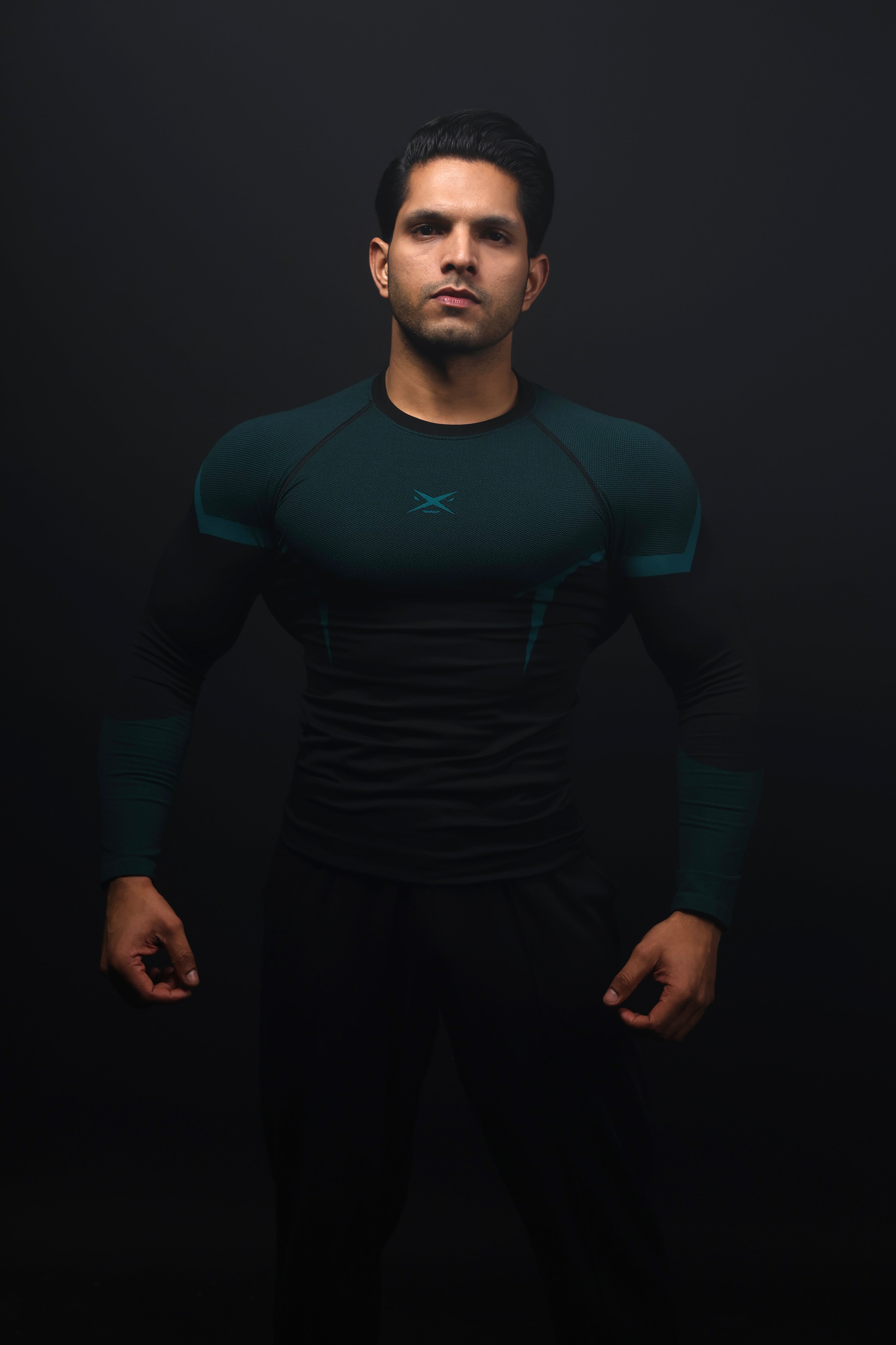PHANTOM SEAMLESS T-SHIRT TEAL BLUE FULL SLEEVES